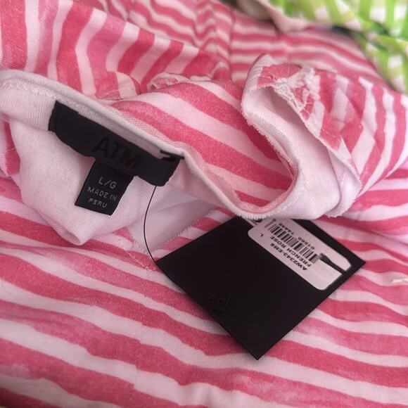 ATM Anthony Thomas Melilla Jersey Stripe Sleeveless Mini Dress French Rose - Picture 7 of 7